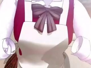 Anime 3d anime goddess plays sikiş video games on the pc