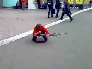 Drunk Russian schoolgirl Peeing In Streets
