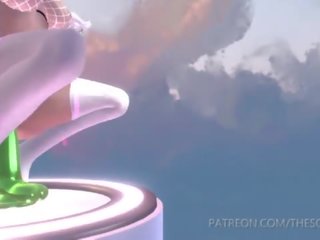 3d likainen video- prinsessa ratsastus valtava dildoja