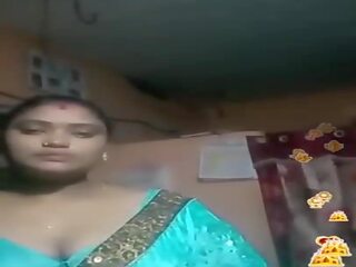 Tamil indiyano bbw asul silky blouse mabuhay, may sapat na gulang film 02